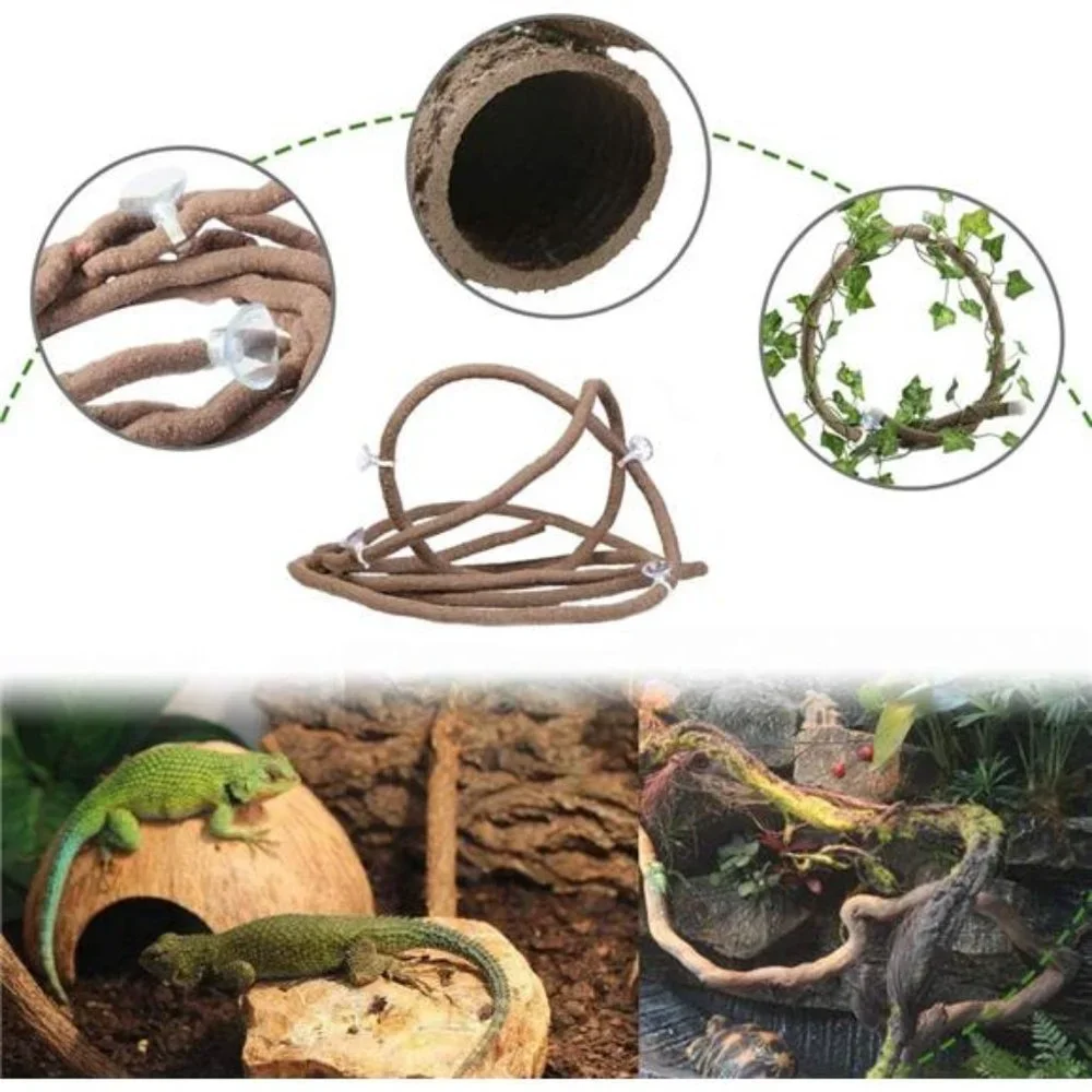 Bearded Dragon Tank Accessories,Lizard Habitat Hammock Reptile Natural Coconut